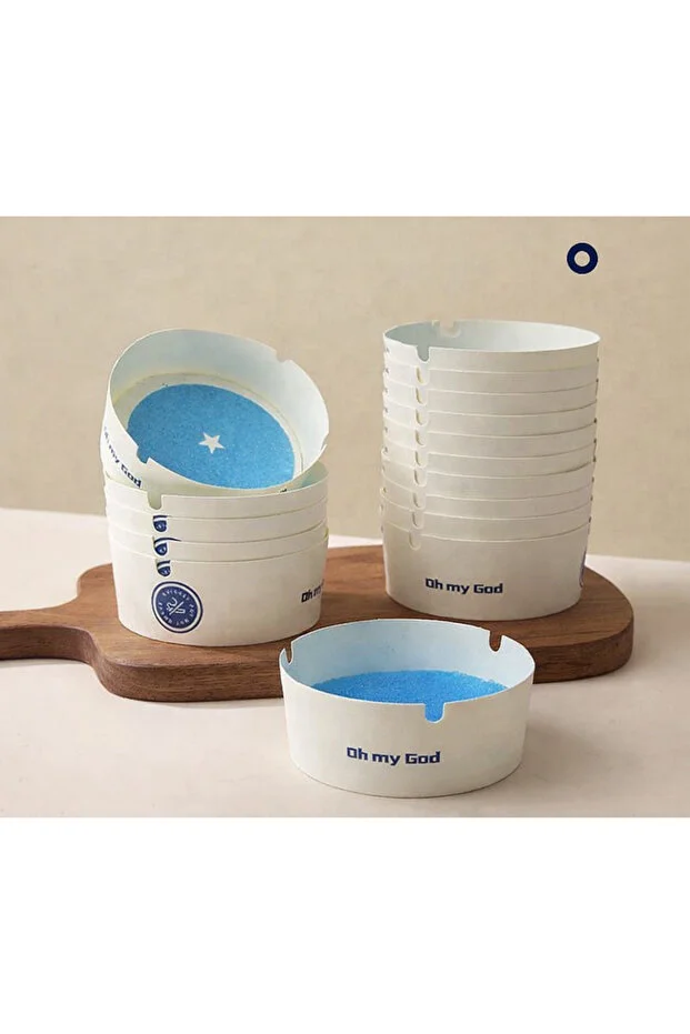 25 Adet Tek Kullanımlık Kül Tablası Kokusuz Taşınabilir Pratik Jel Küllük Seti Ofis Kafe Ev